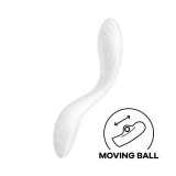 Rrrolling Pleasure White - Vibrator Punct G cu Bilă Stimulatoare, 22x4 cm, Orion