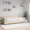 VidaXL Pat de zi cu saltea, crem, 90x200 cm, textil 3197516
