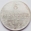 Austria 6 Kreuzer 1849 Franz Joseph I A, Argint, KM#2200, Moneda Veche Argint