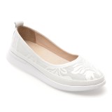 Balerini GRYXX albi, CS6301, din piele naturala