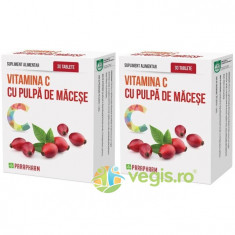 Pachet Vitamina C cu Pulpa de Macese 30tb+30tb