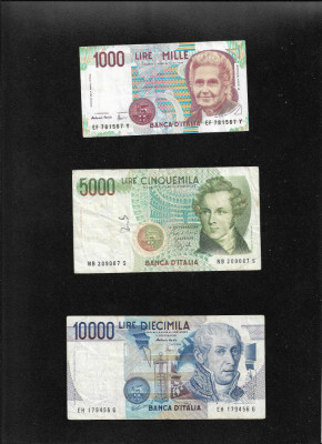 Set Italia 1000 + 5000 + 10000 lire foto