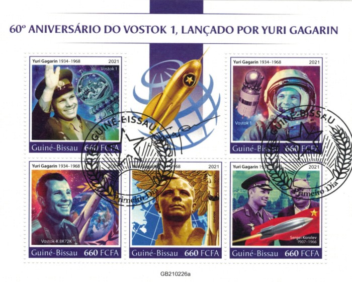 GUINEEA-BISSAU 2021 - Cosmonautica/ set complet-colita+bloc [2 img]