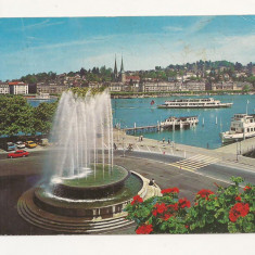 FA1 - Carte Postala - ELVETIA - Lucerne, fontaine Wagenbach, circulata 1974