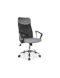Scaun directorial SL Q025, suport lombar, stofa/mesh, mecanism de balans, cadru cromat, 100 kg, gri