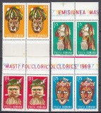 ROMANIA 1969 LP 714 MASTI FOLCLORICE PERECHE SERII MNH