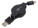 Cablu USB 2.0 A la USB C 1m Negru, Goobay