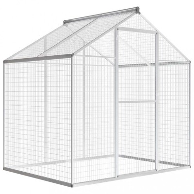 vidaXL Coteț păsări pentru exterior, aluminiu, 178 x 122 x 194 cm foto