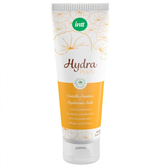 Lubrifiant pe baza de apa Intt, Hydra Plus, cu acid hyaluronic, efect hidratant si reparator, vegan, 100 ml