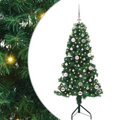 vidaXL Pom de Crăciun Artificial pentru Colț Verde 150 cm PVC și Metal 3397252 foto