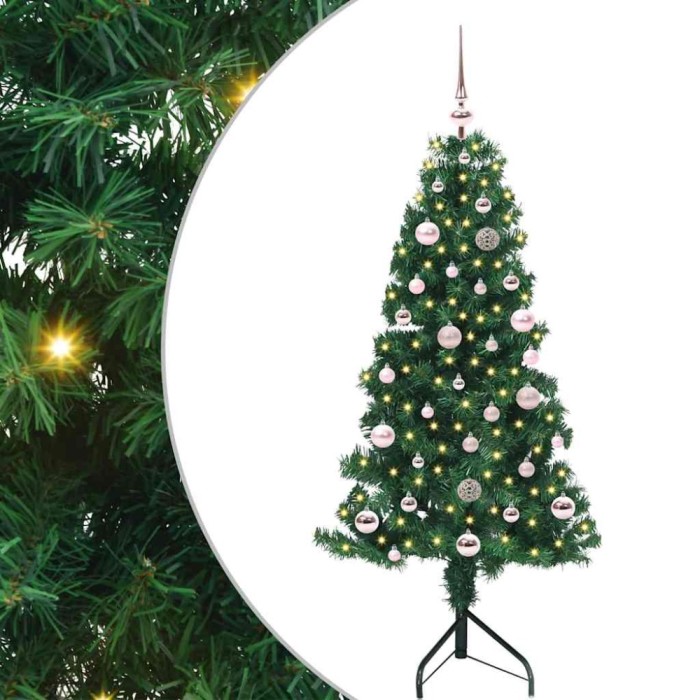 vidaXL Pom de Crăciun Artificial pentru Colț Verde 150 cm PVC și Metal 3397252