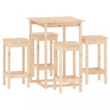 Set mobilier de bar, 5 piese, lemn masiv de pin