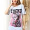 J761-48 Tricou oversize cu imprimeu colorat