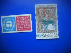 HOPCT TIMBRE SUEDIA MNH 1123 PROTECTIA MEDIULUI -2 VAL 1972-NESTAMPILAT