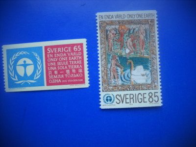 HOPCT TIMBRE SUEDIA MNH 1123 PROTECTIA MEDIULUI -2 VAL 1972-NESTAMPILAT foto