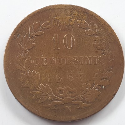 Italia 10 centesimi 1867 foto