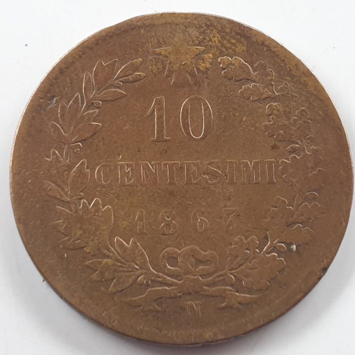 Italia 10 centesimi 1867