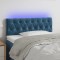 vidaXL Tăblie de pat cu LED, albastru &icirc;nchis, 90x7x78/88 cm, catifea
