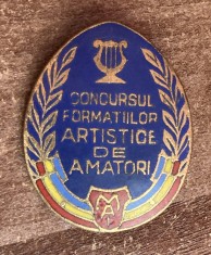 QW9 N8 55 - insigna - comunism - Concursurl formatiilor artistice de amatori din Ministerul de interne