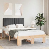 vidaXL Cadru de pat cu tăblie tapițată Gri &icirc;nchis 120 x 190 cm 877505