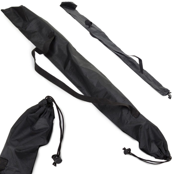 Husa pentru bete de trekking, inchidere cu snur, nylon, 70 x 12 cm, negru