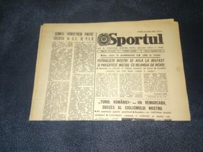 ZIARUL SPORTUL 11 SEPTEMBRIE 1984 ROMANIA IRLANDA DE NORD foto