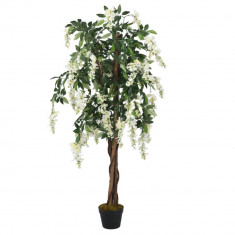 vidaXL Arbore artificial wisteria 1260 frunze 180 cm verde și alb
