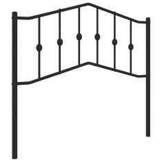 vidaXL Tăblie de pat metalică, negru, 100 cm
