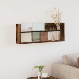 vidaXL Raft pentru reviste cu raft Stejar fumuriu 80 x 12 x 30 cm 890808