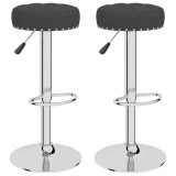 Scaune de bar, 2 buc., negru, material textil