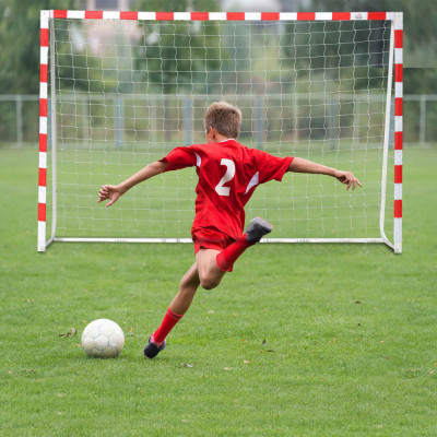 HOMCOM Plasa de fotbal Poarta de fotbal si fotbal teren mic Adulti si copii 302x83x201cm foto