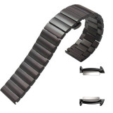 Curea din metal, adaptoare compatibile Samsung Gear Fit 2, Negru