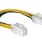 Cablu Active, adaptor alimentare CPU sursa ATX 4 pini tata la 8 pini mama EPS 12V, prelungitor/ extensie pentru placa baza alimentare procesor, 20cm