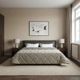 vidaXL Duvet complet pe tot parcursul anului Gri deschis 240 x 260 cm 42026252