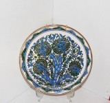 Farfurie colectie, ceramica, decor cloisonne + aur coloidal, hand made - Măslin - marcaj Manousakis Keramik Rodos Grecia