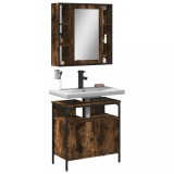 vidaXL Set mobilier de baie, 2 piese, stejar fumuriu, lemn prelucrat 3214717