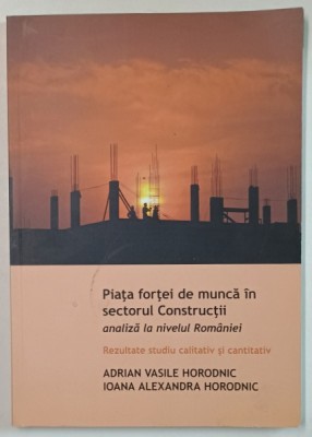 PIATA FORTEI DE MUNCA IN SECTORUL CONSTRUCTII , ANALIZA LA NIVELUL ROMANIEI de ADRIAN VASILE HORODNIC si IOANA ALEXANDRA HORODNIC , 2022 foto