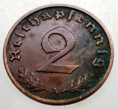 2.886 GERMANIA 2 REICHSPFENNIG 1938 A foto