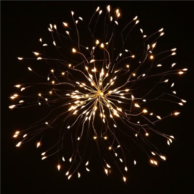 (DL) Instalatie lumina decorativa STAR cu 100 LED-uri, diametru 30cm, alimentare baterii, iluminare galbena foto