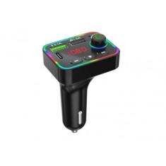 Transmitator FM Bluetooth 2x USB negru cu lumina de fundal