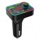 Transmitator FM Bluetooth 2x USB negru cu lumina de fundal