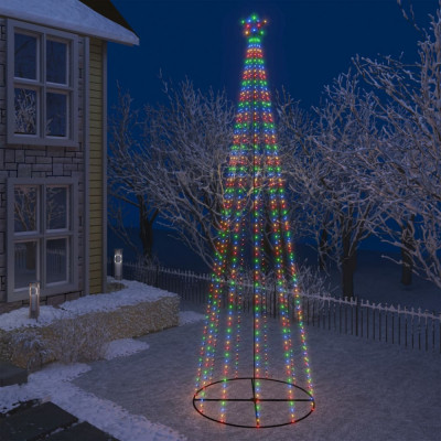 vidaXL Decorațiune brad Crăciun conic 752 LED-uri colorate 160x500 cm foto