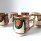 Set 6 cesti de cafea, din ceramica / lut, Vama - Oas, vechi, arta populara