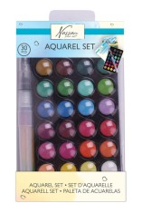 Set 28 acuarele si pensula cu rezervor PlayLearn Toys foto