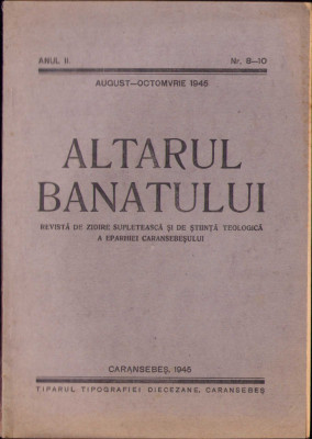 HST C1146 Revista Altarul Banatului 8-10/1945 Caransebeș foto