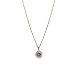 Colier Femei Language of Jewels, Model Ochi, Culoare Auriu, Strass Alb și Bleu, Oem