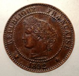 F.317 FRANTA CERES 2 CENTIMES 1892 A, Europa, Bronz