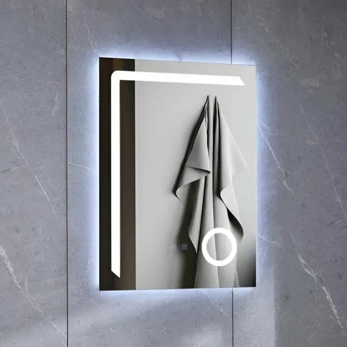 Oglinda LED Rectangulara, 60x80cm, Linea Touch, Sistem Dezaburire, Dimabila ModernLight Concept