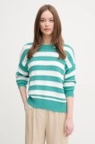 United Colors of Benetton pulover de bumbac femei, culoarea turcoaz, 1494E10CW
