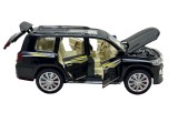Macheta SUV Toyota Land Cruiser Die-Cast 1:24 Negru cu Dungi Galbene- sunete,lumini si resort-20 cm